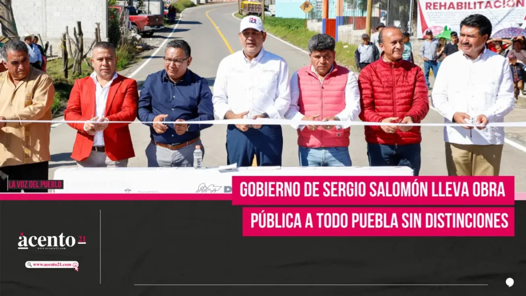 Sergio Salomón lleva obra pública a todo Puebla sin distinciones