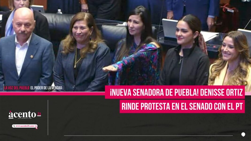 ¡Nueva senadora de Puebla! Denisse Ortiz rinde protesta en el Senado con el PT