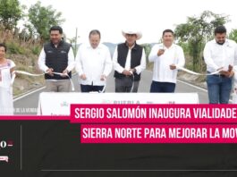 Sergio Salomón entrega vialidades en la Sierra Norte