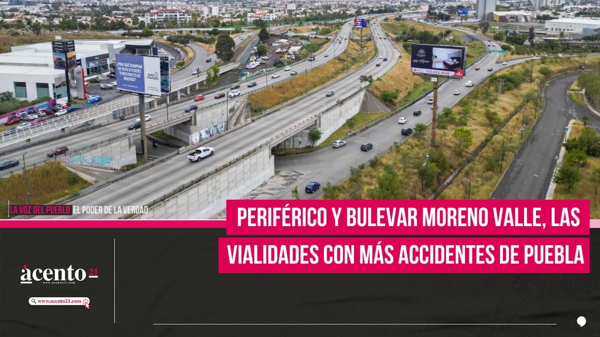 vialidades con más accidentes de Puebla