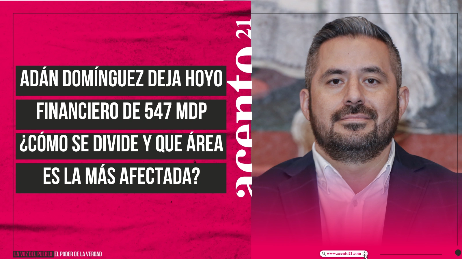 Adán Domínguez deja hoyo financiero de 547 mdp