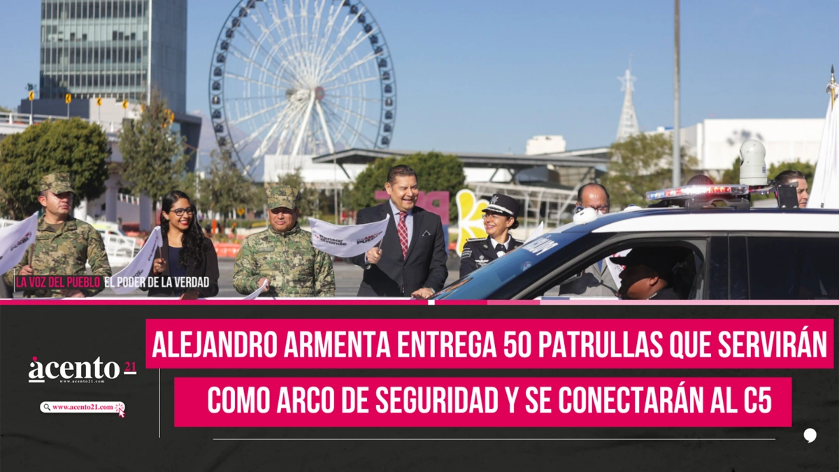 Alejandro Armenta entrega 50 patrullas que servirán como arco de seguridad y se conectarán al C5