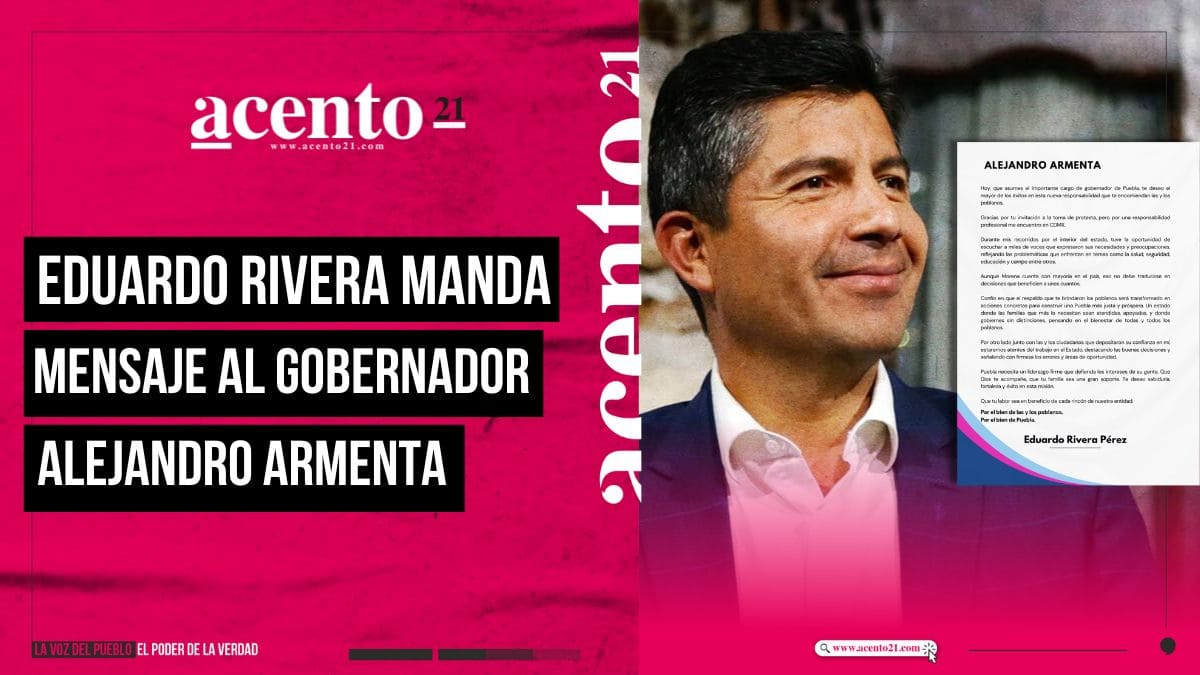 Eduardo Rivera envía mensaje a Alejandro Armenta en su toma de protesta Puebla necesita un liderazgo firme