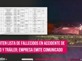 Emiten lista de fallecidos