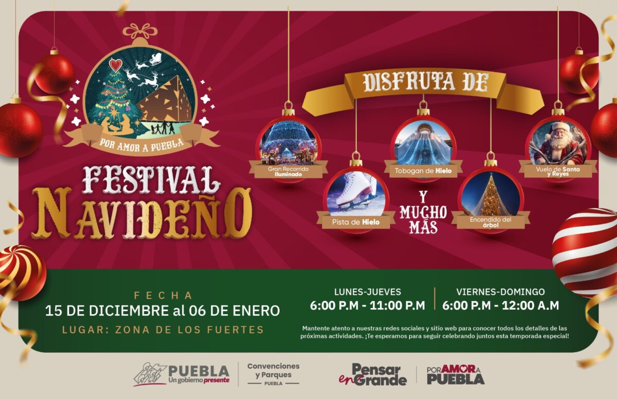 Esto podrás hacer en el ”Festival Navideño Por Amor a Puebla” de Alejandro Armenta