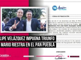 Felipe Velázquez impugna triunfo de Mario Riestra como dirigente del PAN Puebla