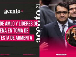 Hijo de AMLO y plana mayor de Morena en la toma de protesta de Alejandro Armenta