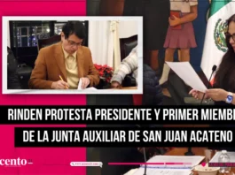 Rinden protesta Presidente y Primer Miembro de la Junta Auxiliar de San Juan Acateno