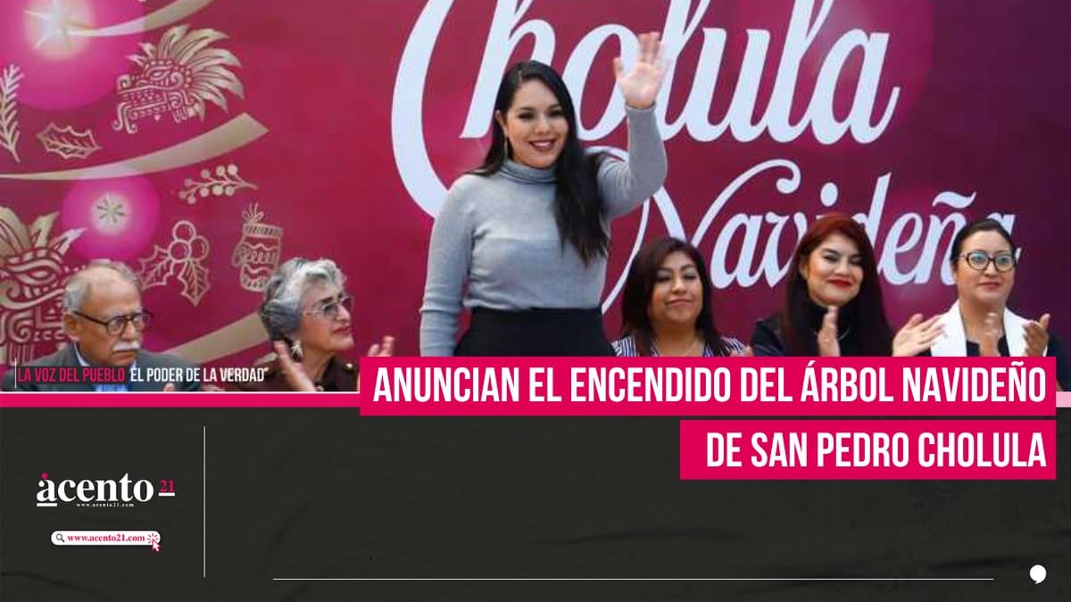 Anuncian el encendido del árbol navideño de San Pedro Cholula