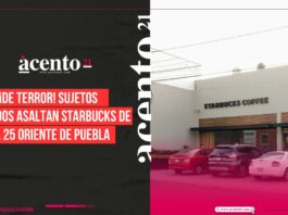 Sujetos armados asaltan Starbucks de la 25 Oriente de Puebla