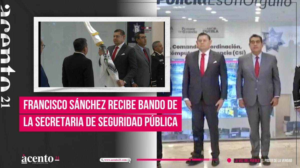 Francisco Sánchez recibe bando de la Secretaria de Seguridad Pública de Puebla