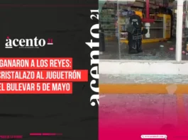 Dan cristalazo al Juguetrón del bulevar 5 de Mayo