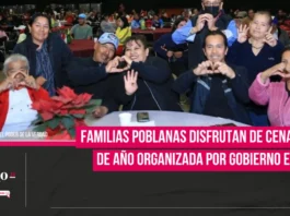 Familias poblanas disfrutan de Cena de Fin de Año organizada por Gobierno estatal