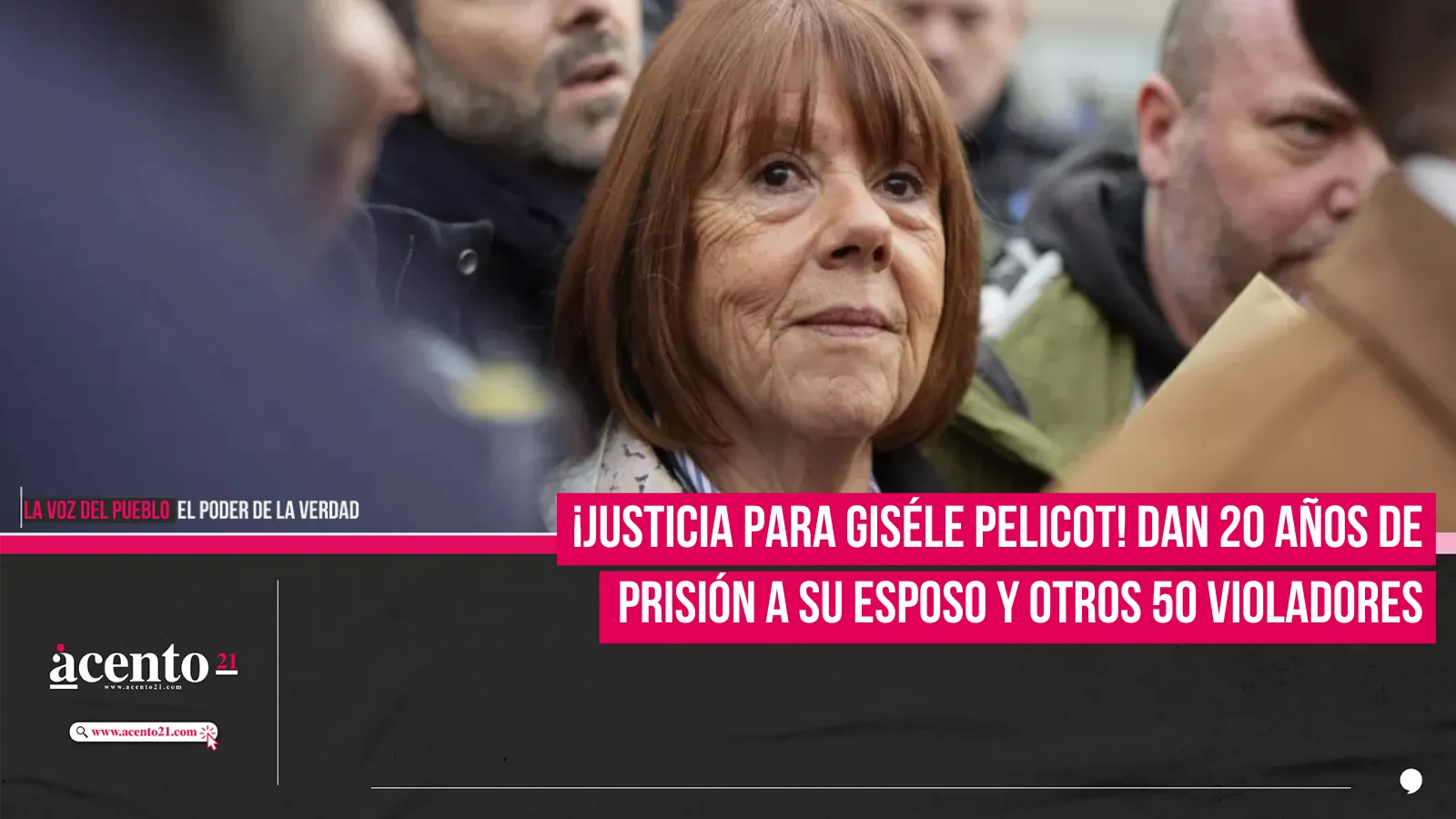 ¡Justicia para Giséle Pélicot! Dan 20 años de prisión a su esposo y otros 50 violadores