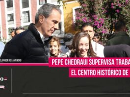 Pepe Chedraui supervisa trabajos en el Centro Histórico de Puebla