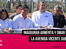 Alejandro Armenta y Omar Muñoz inauguran rehabilitación de la avenida Vicente Guerrero-San Lorenzo Almecatla