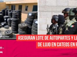 Aseguran casi 300 llantas de lujo en cateos de Barranca Honda, Puebla