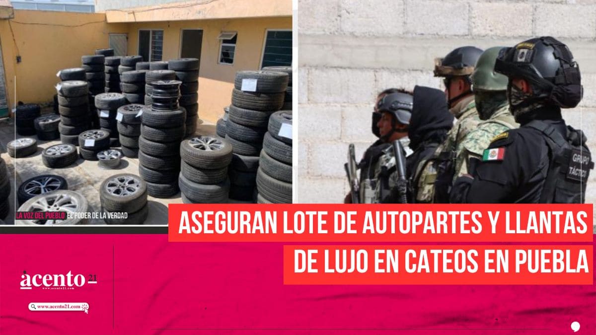 Aseguran casi 300 llantas de lujo en cateos de Barranca Honda, Puebla