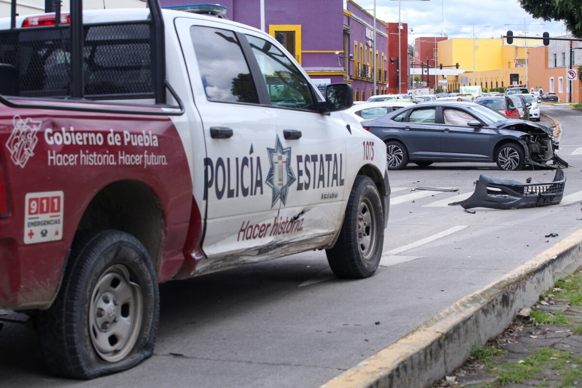 Choques de patrullas en Puebla