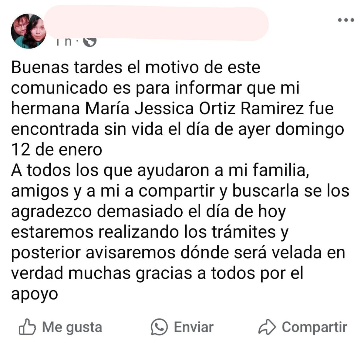 Por el momento, no se han brindado detalles adicionales sobre las causas del fallecimiento ni sobre la investigación en curso.