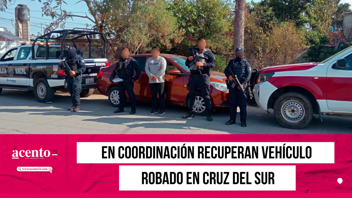 En coordinación recuperan auto robado