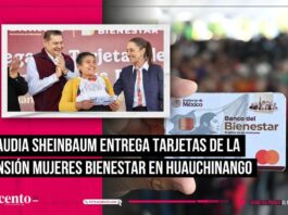 Entrega Claudia Sheinbaum 46 mil tarjetas de la pensión Mujeres Bienestar en Huauchinango