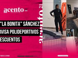 Gaby “La Bonita“ Sánchez supervisa trabajos de mantenimiento en polideportivos