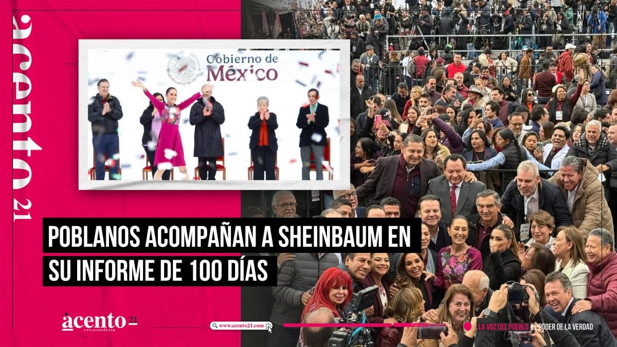 Los poblanos presentes en informe de primeros 100 días de Sheinbaum como presidenta de México