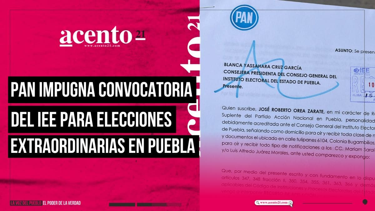 PAN impugna convocatoria para elecciones extraordinarias en Puebla