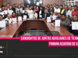 Candidatos de juntas auxiliares de Texmelucan firman acuerdo de civilidad