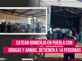 Catean domicilio en Puebla con drogas