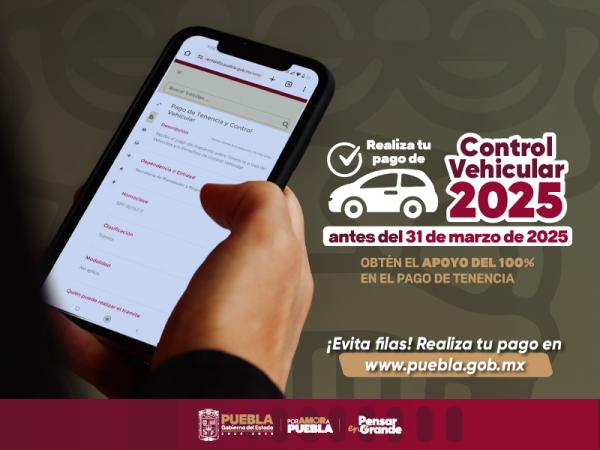 control vehicular y la tenencia en Puebla