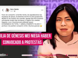 Familia de Génesis Mei niega haber convocado a protestas