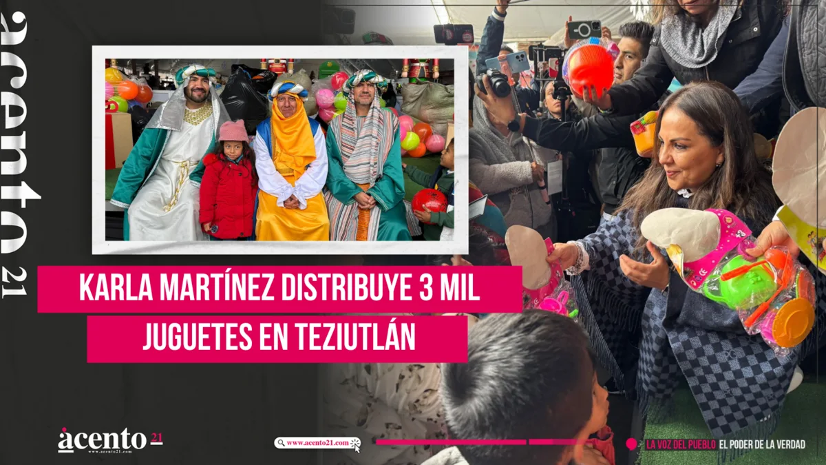 Karla Martínez distribuye 3 mil juguetes en Teziutlán