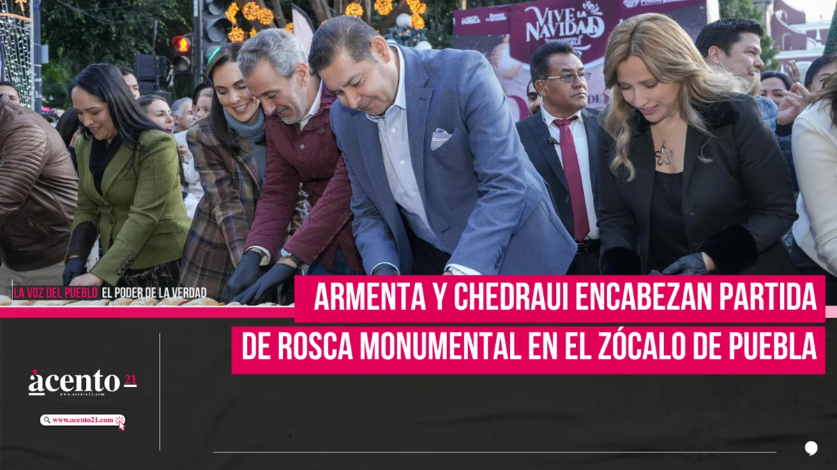 Armenta y Chedraui encabezan partida de Rosca Monumental en el Zócalo de Puebla