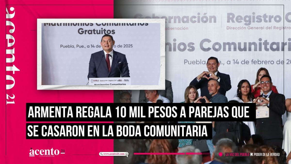 ¡Para la luna de miel! Armenta regala 10 mil pesos a parejas que se casaron en la boda comunitaria
