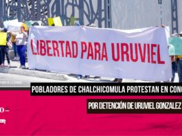 Pobladores de Chalchicomula protestan en el Congreso por detención de Uruviel González Vieyra