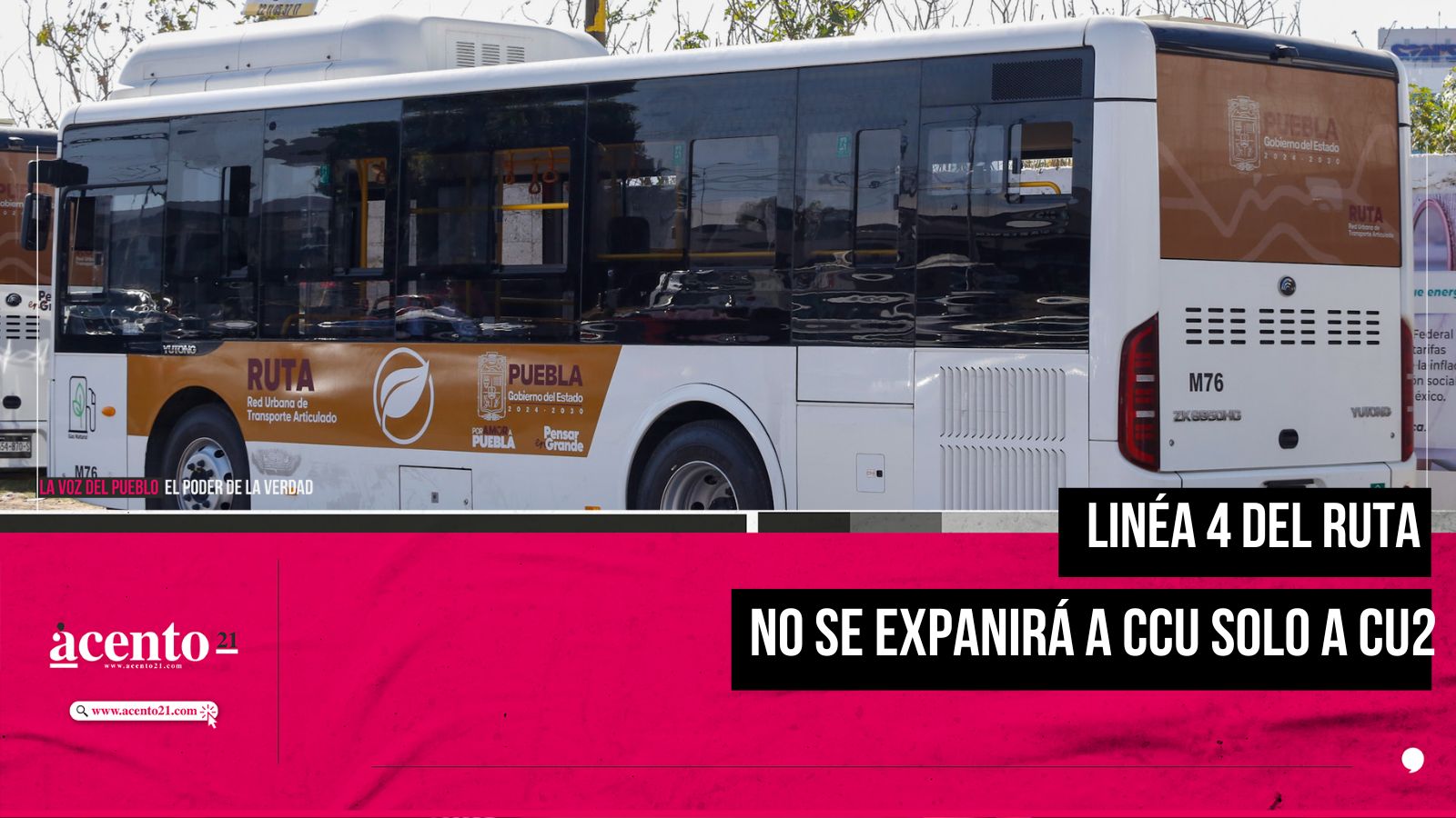 Línea 4 de RUTA no se extenderá a CCU, solo a CU2 y Central de Abastos