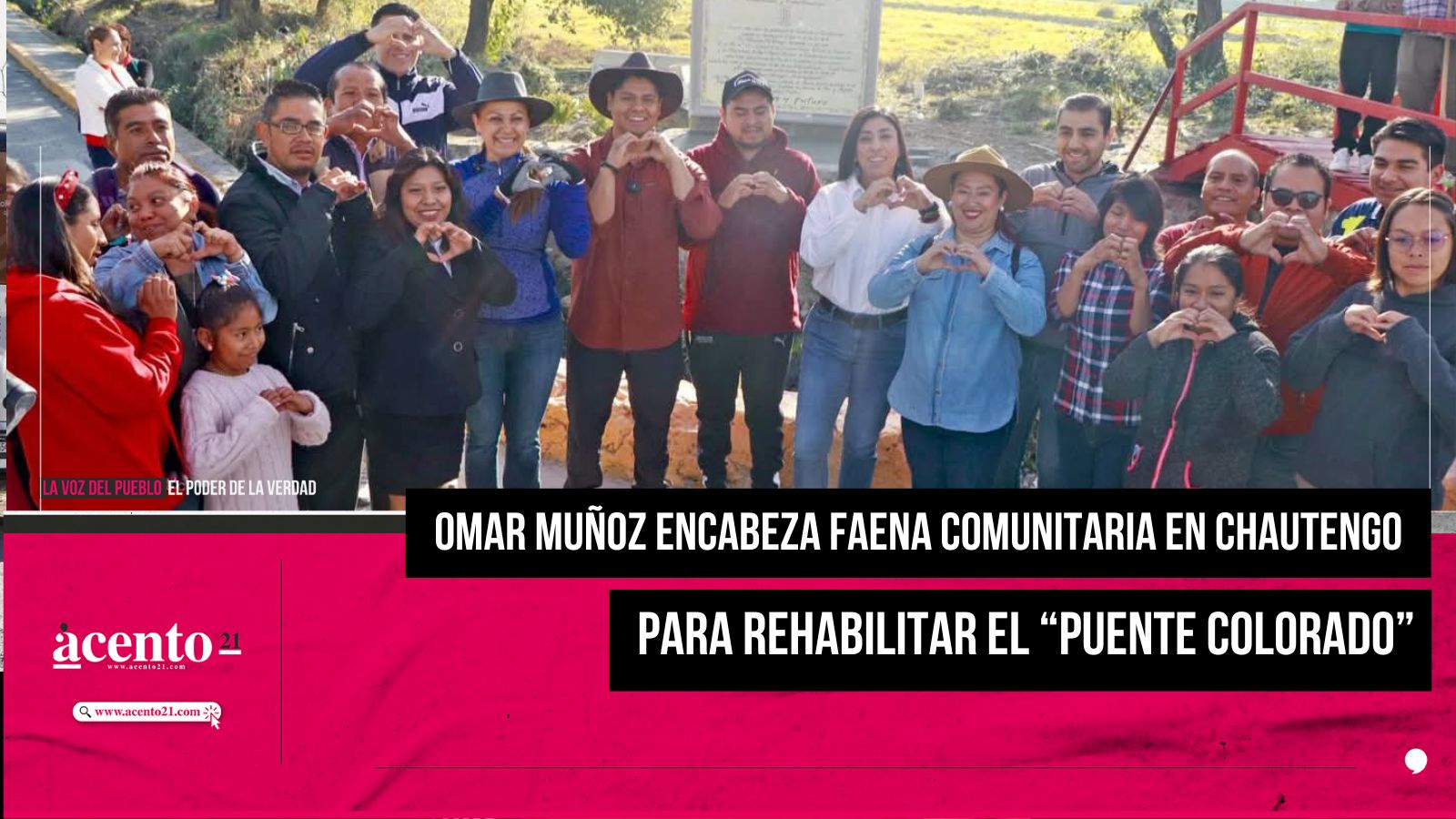 Omar Muñoz encabeza faenas comunitaria en Chautenco para rehabilitar el “Puente Colorado”