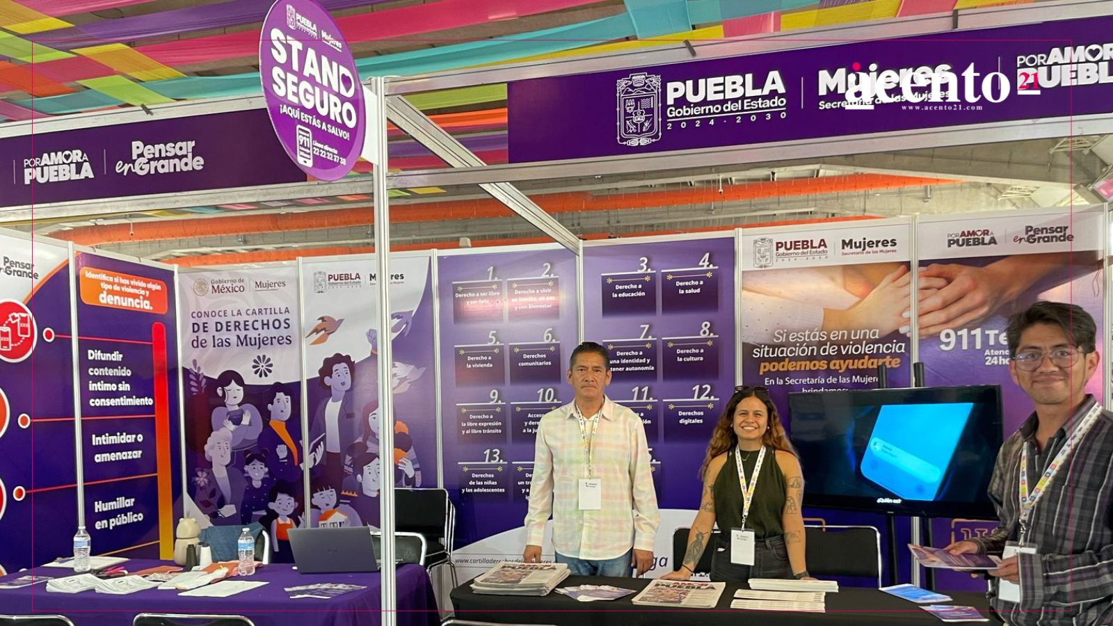 Colocan Stand Seguro en la Feria de Puebla 2025 para denunciar casos de violencia