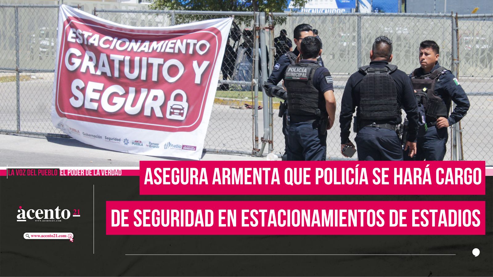 Asegura Armenta que policía se hará cargo de seguridad en estacionamiento de los estadios
