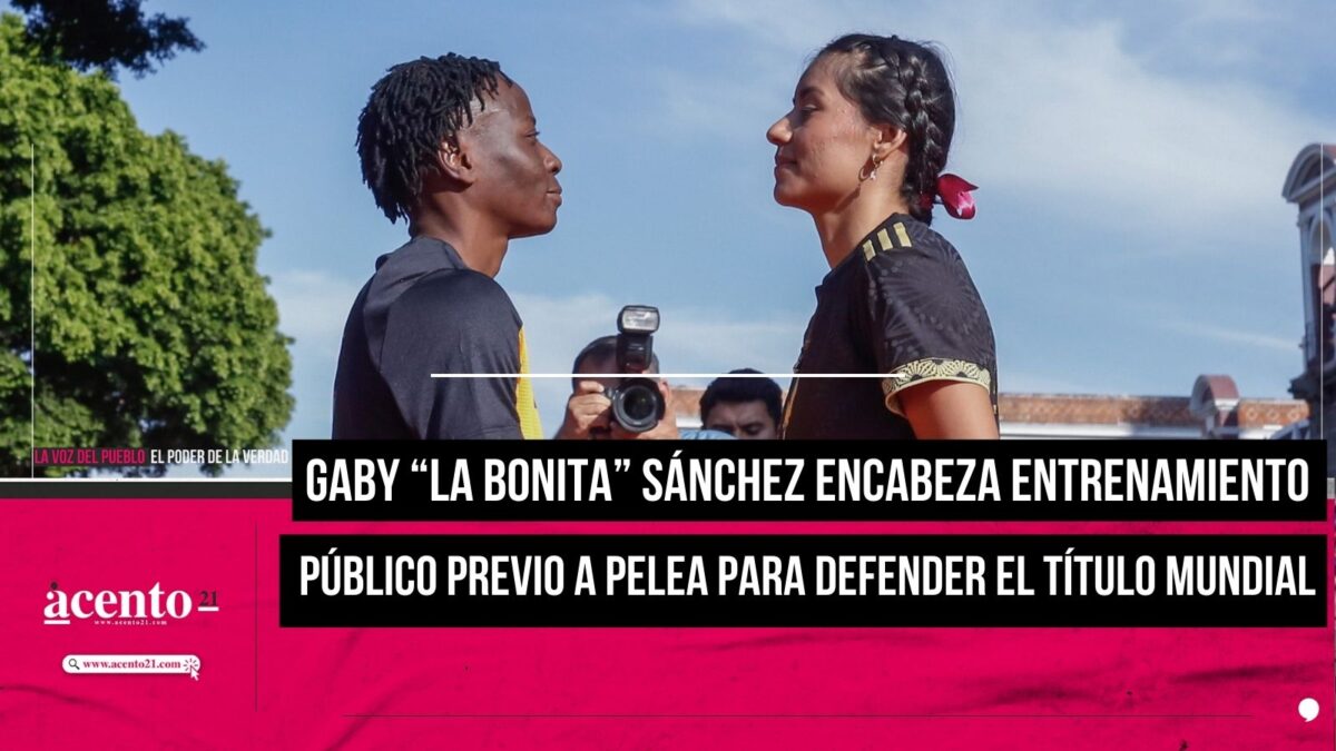 Gaby “La Bonita” Sánchez participa en entrenamiento público previo a pelea para defender título mundial