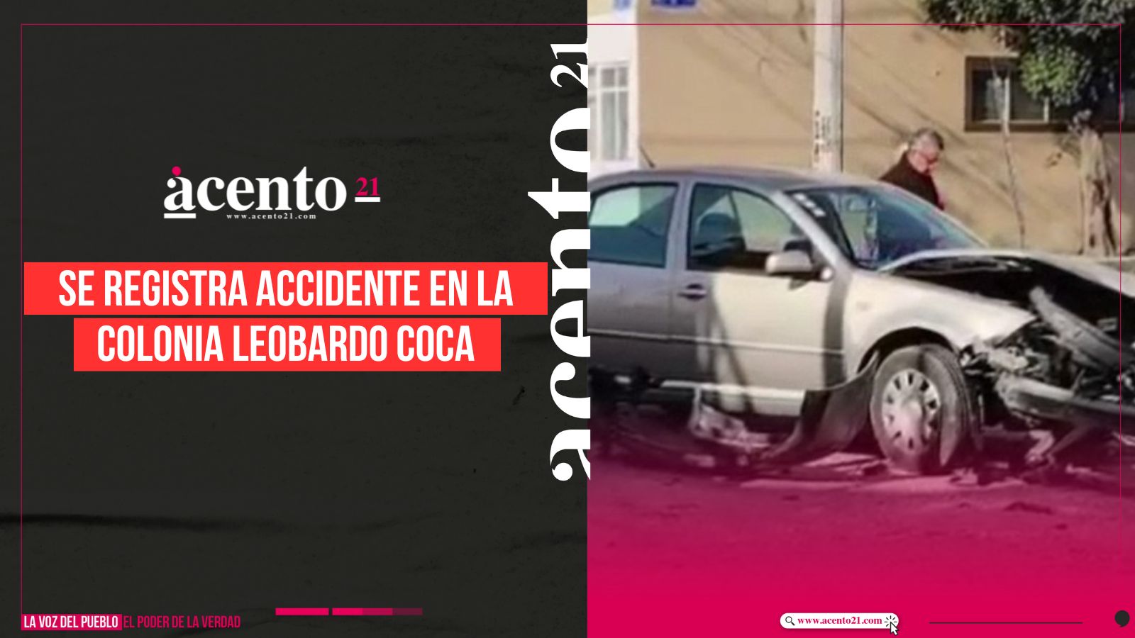 Se registra accidente en la colonia Leobardo Coca