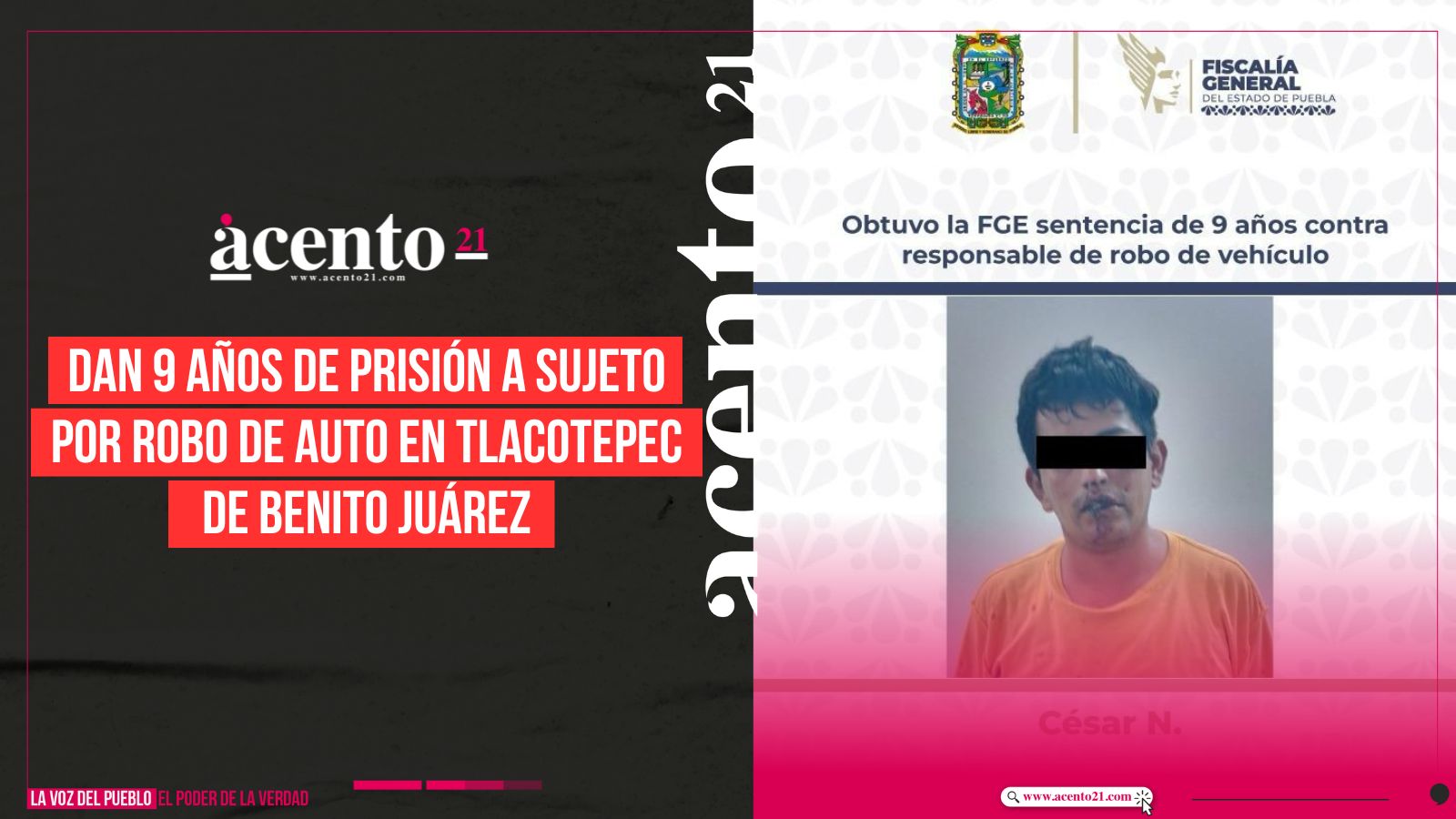 Dan 9 años de prisión a sujeto por robo de auto en Tlacotepec de Benito Juárez
