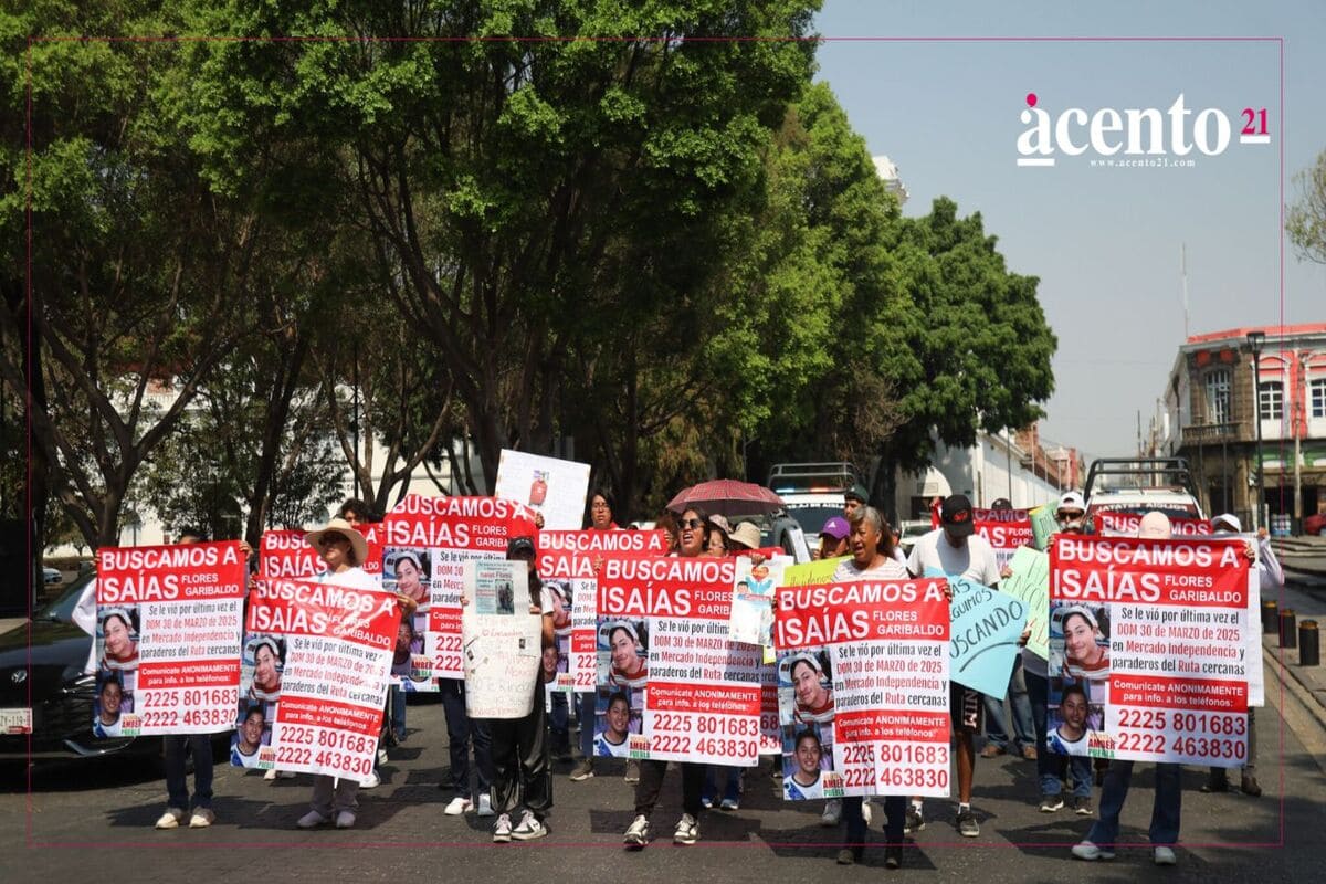 A 21 días de la desaparición del niño Isaías Flores, familiares marchan en Puebla