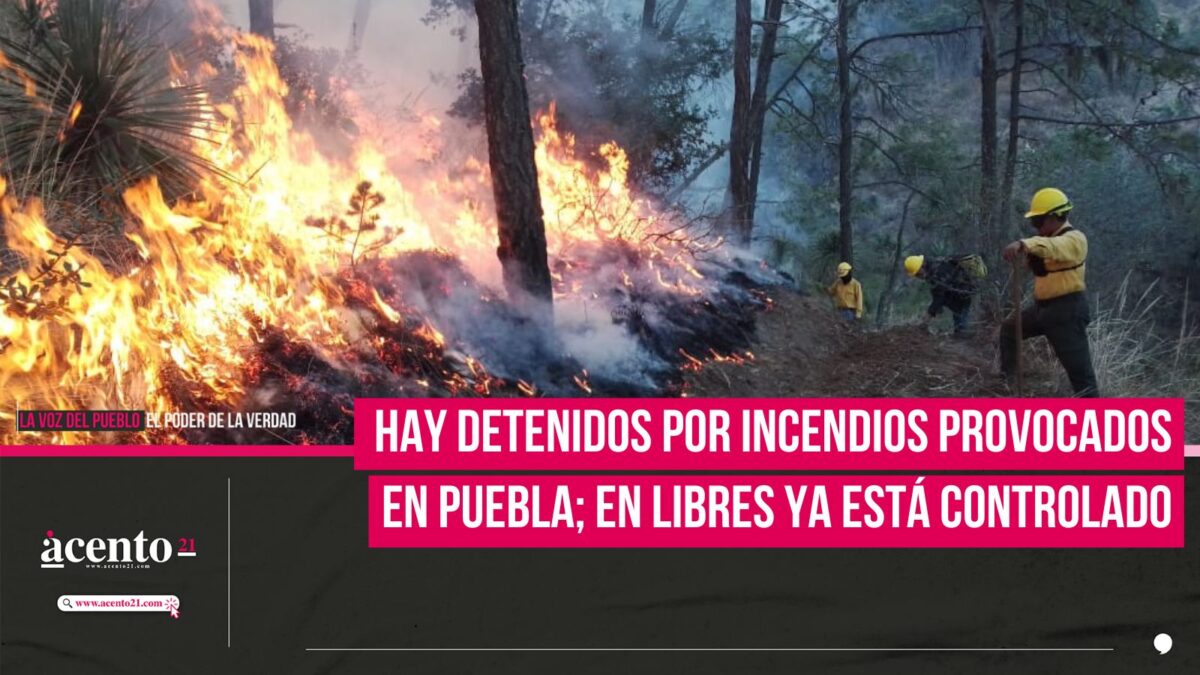 Hay detenidos por incendios provocados en Puebla; En Libres ya está controlado