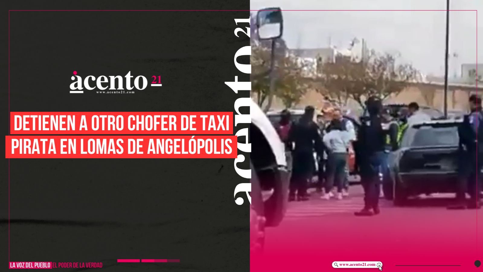 Detienen a otro chofer de taxi pirata en Lomas de Angelópolis
