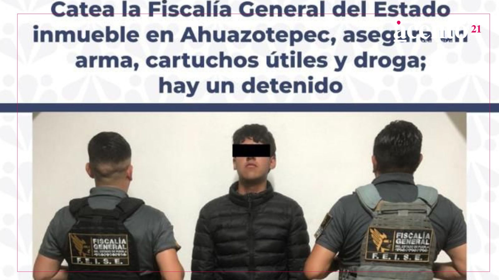 Armas, droga y cartuchos hallados en el cateo de domicilios del edil de Ahuazotepec