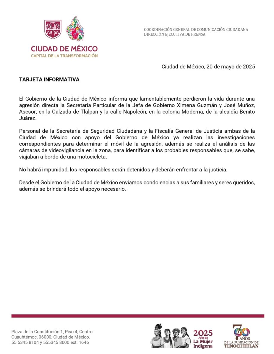 Morena Puebla pide justicia por el asesinato de  colaboradores de Clara Brugada