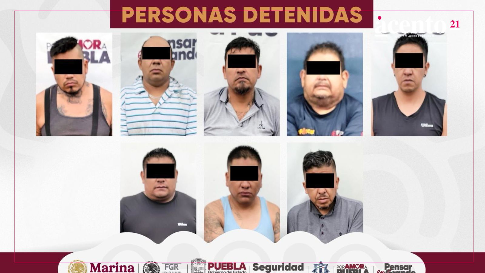 Ocho sujetos fueron detenidos por autoridades estatales por el delito de robo de transporte de carga